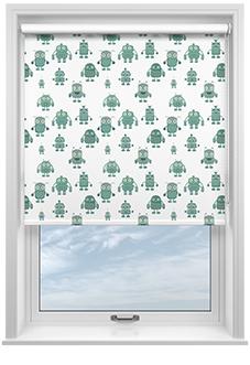 Robo Town, Emerald - Twist&Fit Roller Blind